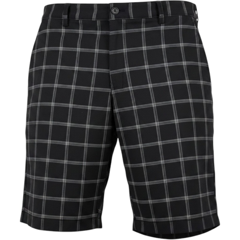 Nike Golf Mens Plaid Shorts Black White Size 40‎ Flat Front 398815-010